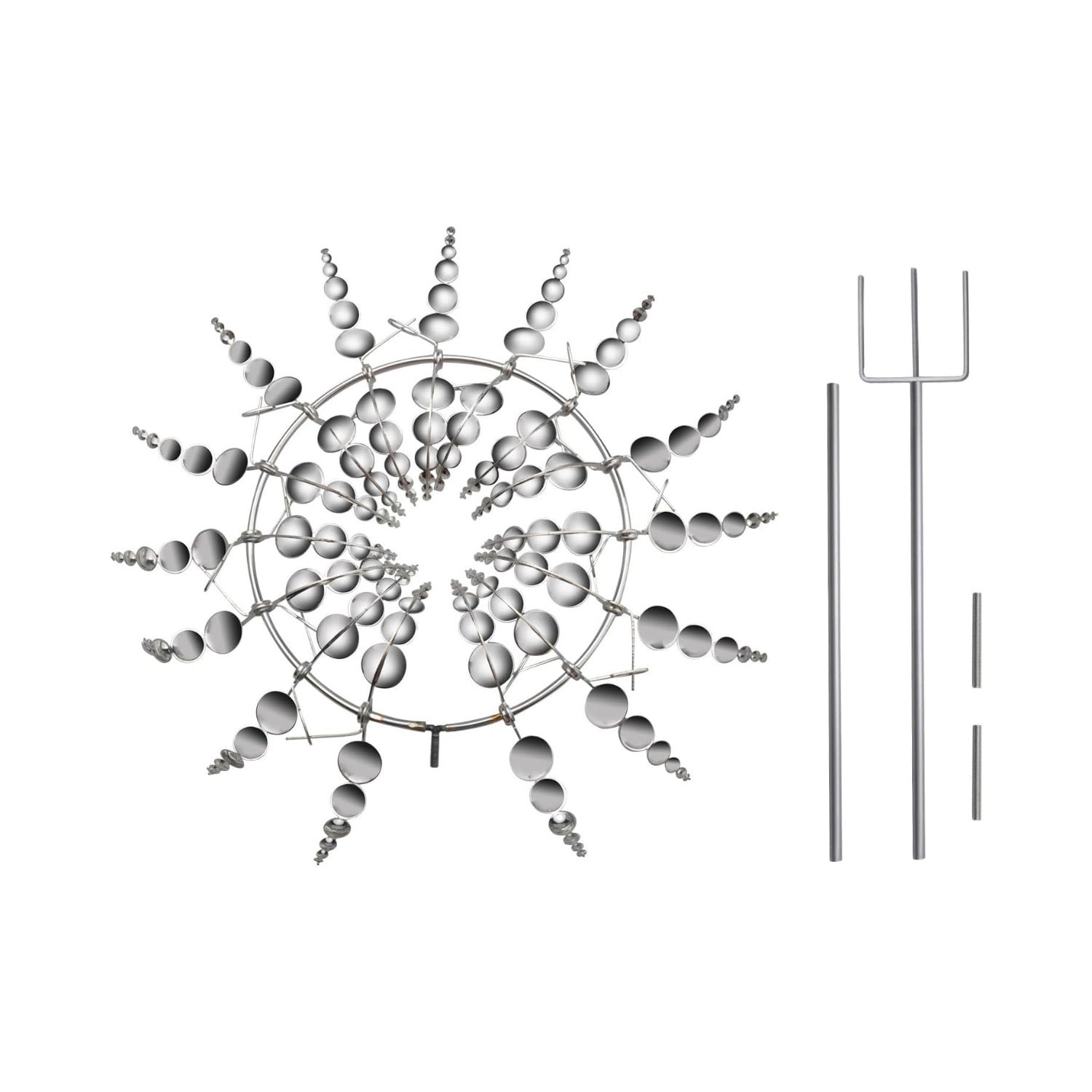 Windmühle Metall Garten Windspinner 1,5m hoch Sonnen Windspiele Terrassedeko Wetterfest Leicht zu Installieren Geschenke für Frauen Garten Dekoration