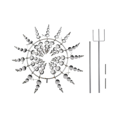 Windmühle Metall Garten Windspinner 1,5m hoch Sonnen Windspiele Terrassedeko Wetterfest Leicht zu Installieren Geschenke für Frauen Garten Dekoration