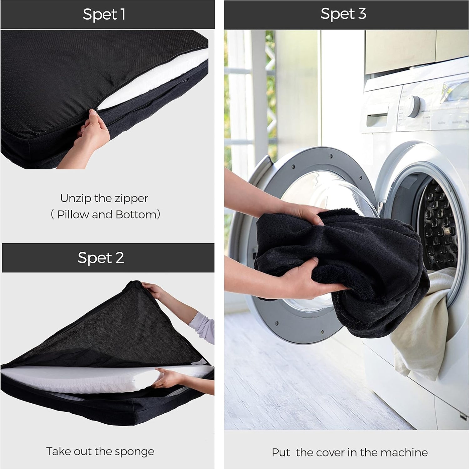 Orthopädisches Hundebett kleine Hunde Hundezubehör waschbar grau