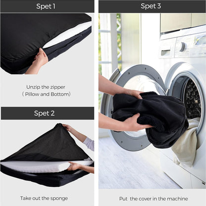 Orthopädisches Hundebett kleine Hunde Hundezubehör waschbar grau