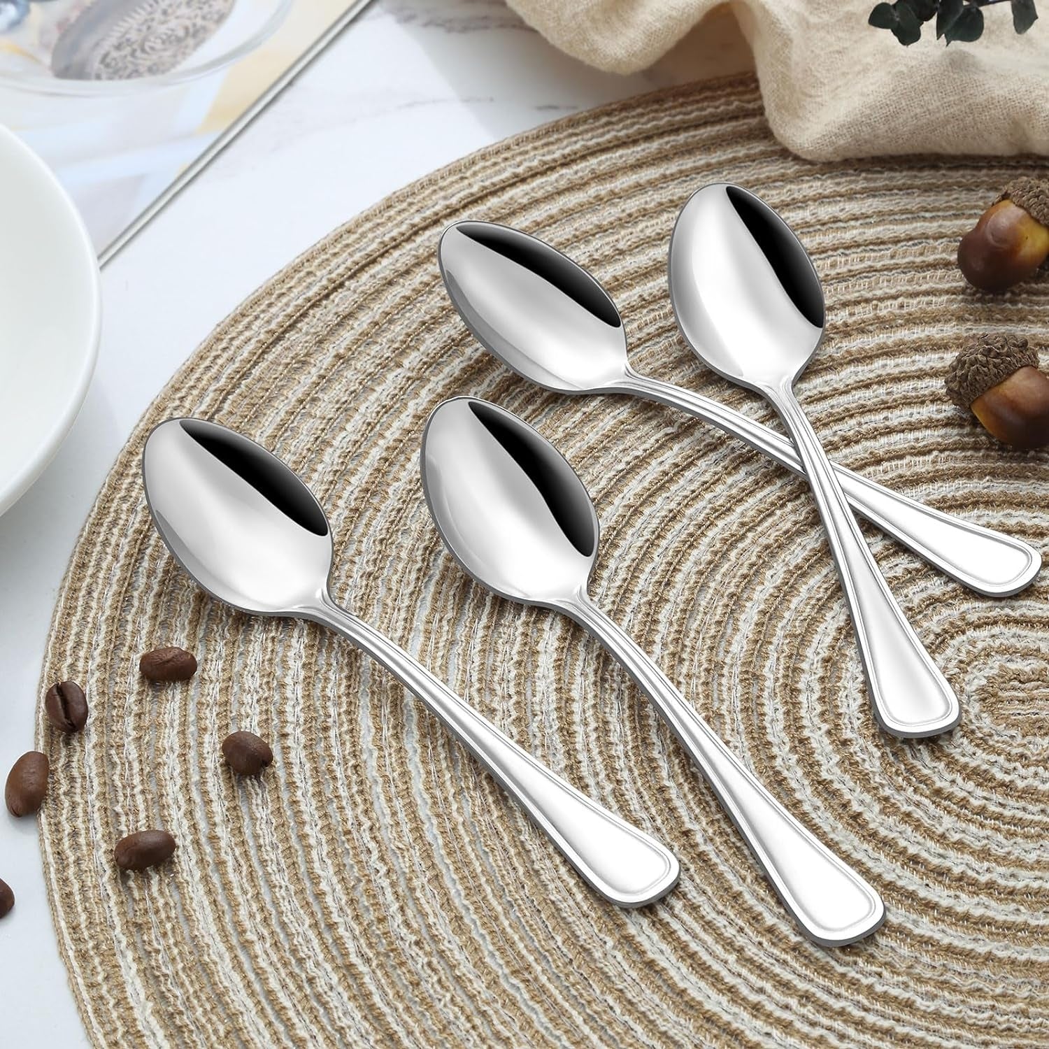 Teelöffel Set 24 Stück Edelstahl Kaffeelöffel 13,7cm Kleine Löffel für Haushalte