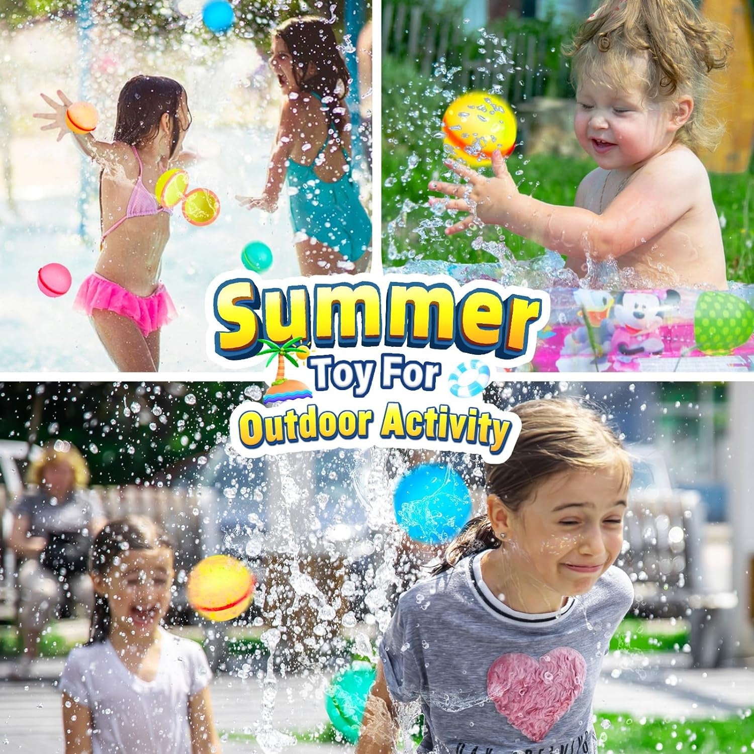 Wasserbomben Wiederverwendbar Outdoor Spielzeug Silikon Magnet 6 Stück
