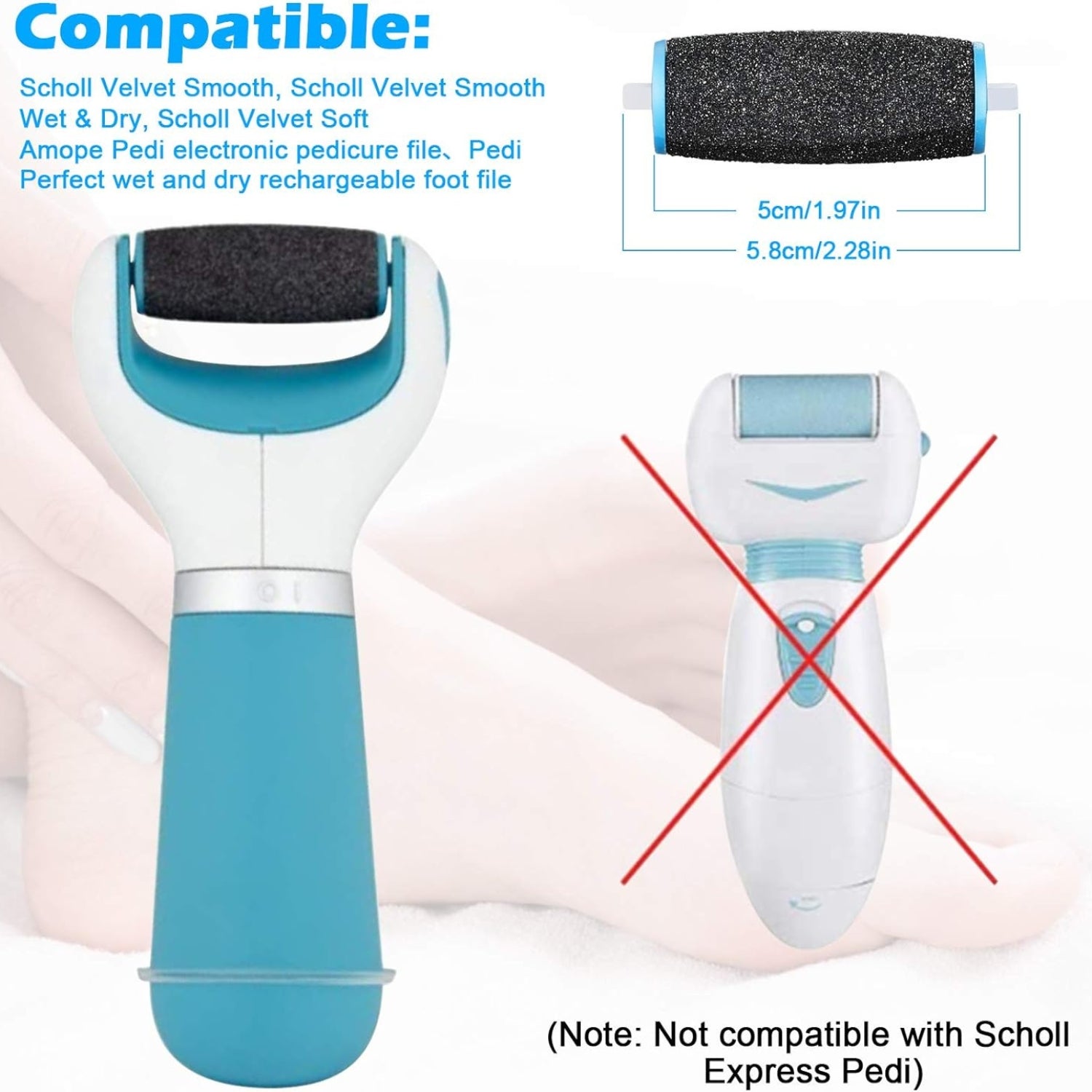 Scholl Velvet Smooth Ersatzrollen Elektrische Fußfeile 10 Stück Pediküre Set