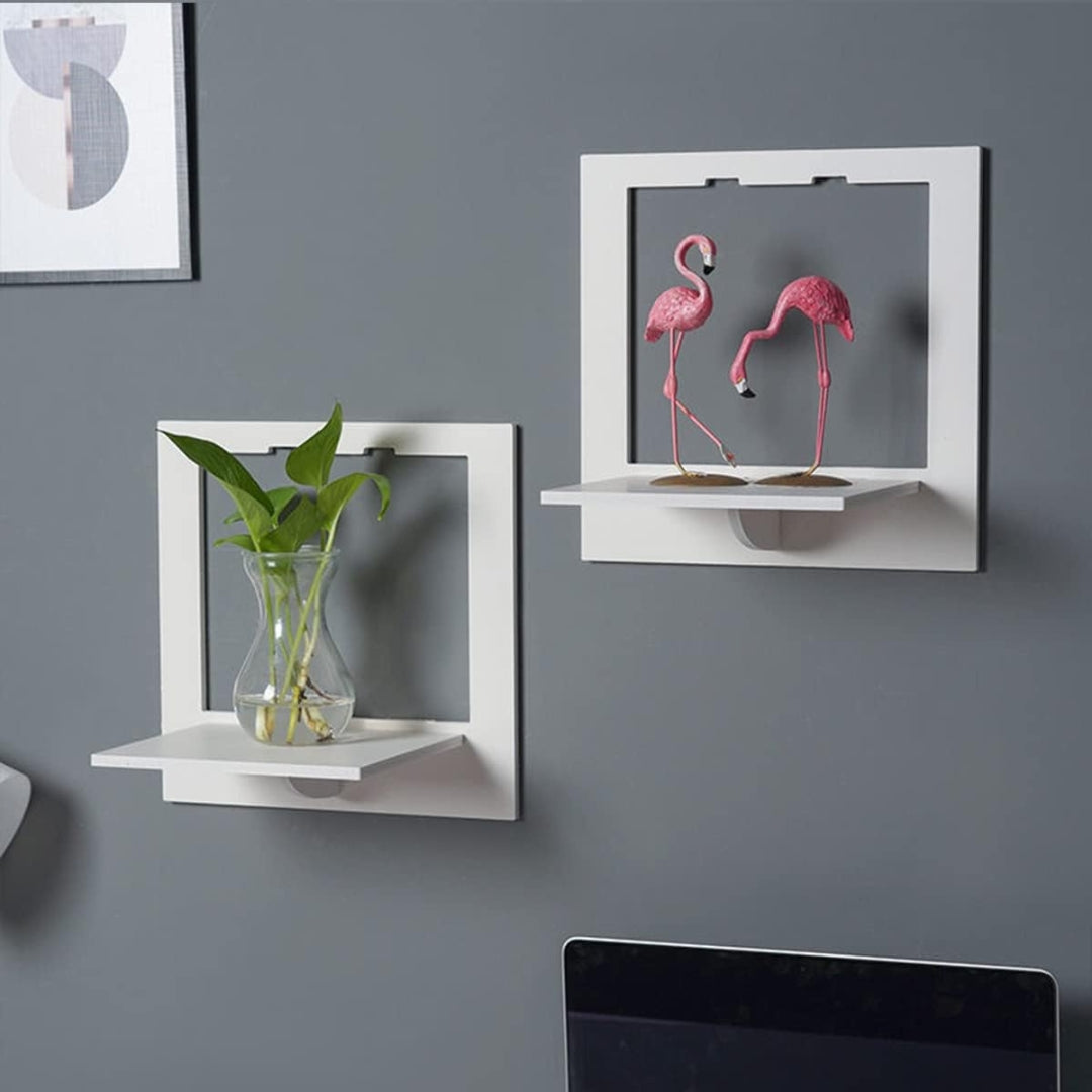 Wandregal Weiß 3er Set Quadratisch PVC Schweberegal Einfach zu Installieren Praktisch und Dekorativ für Wohnzimmer Schlafzimmer Vielseitig Einsetzbar