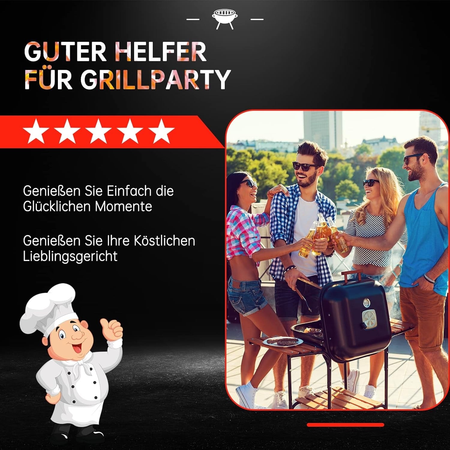 Antihaft Grillmatte 5er Set 40x32cm Hitzebeständig Grill Zubehör für Alle Grills