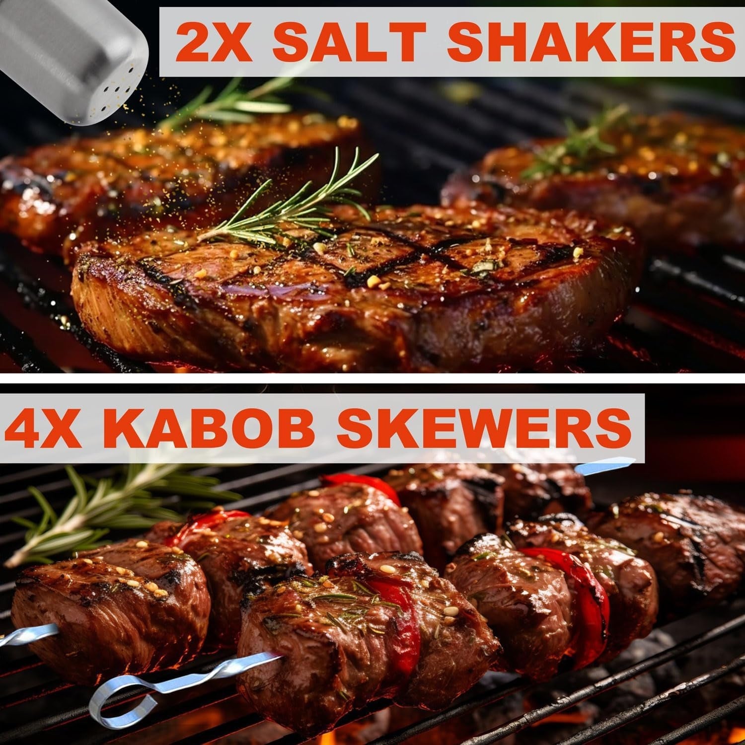 Grill Geschenke Grillbesteck Set 30 Stück Edelstahl Zubehör Komplett im Koffer