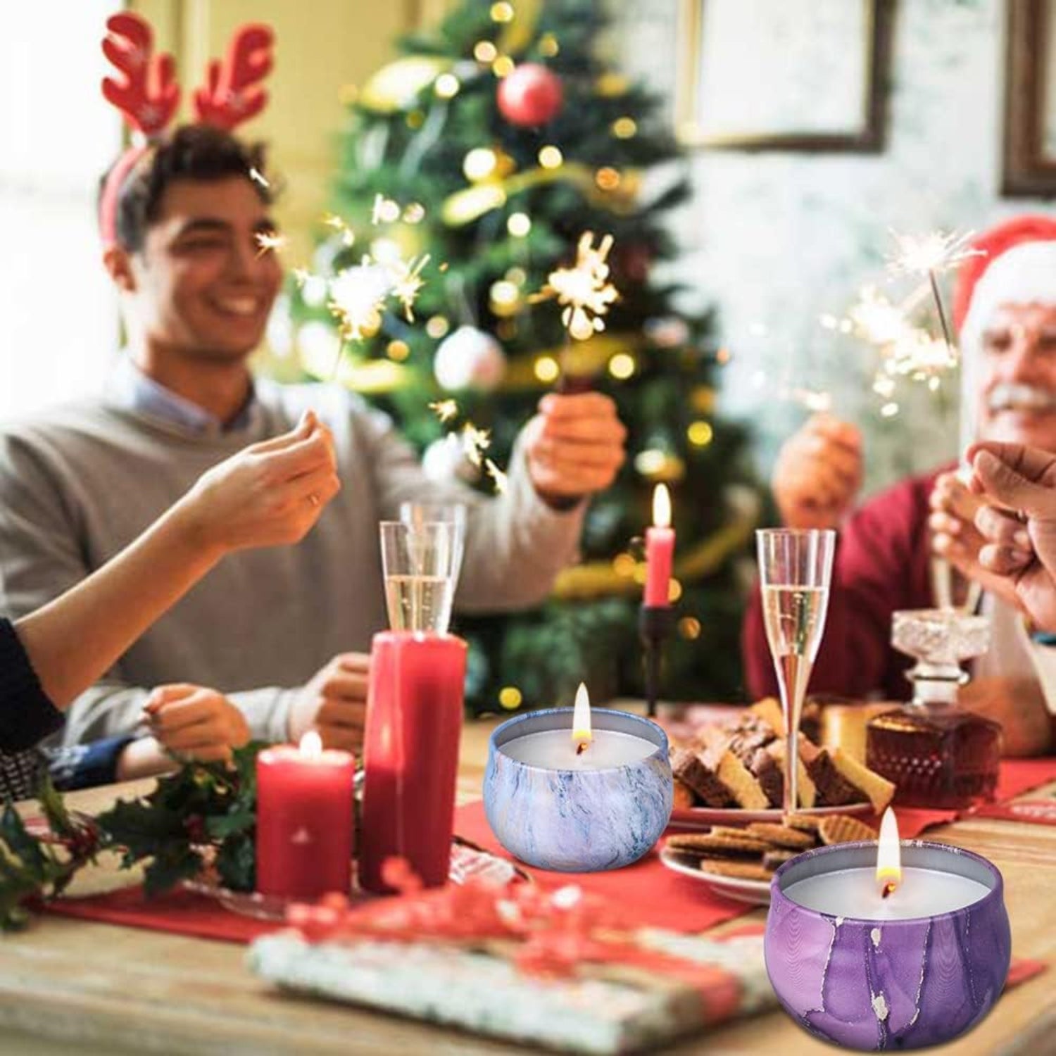 Badebomben und Duftkerzen Geschenkset Geschenke für Frauen 5 Badebomben 4 Kerzen