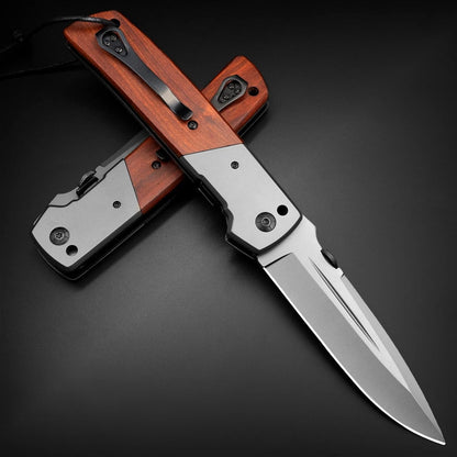 Klappmesser Einhandmesser 28cm Holzgriff Scharfes Taschenmesser Outdoor Messer