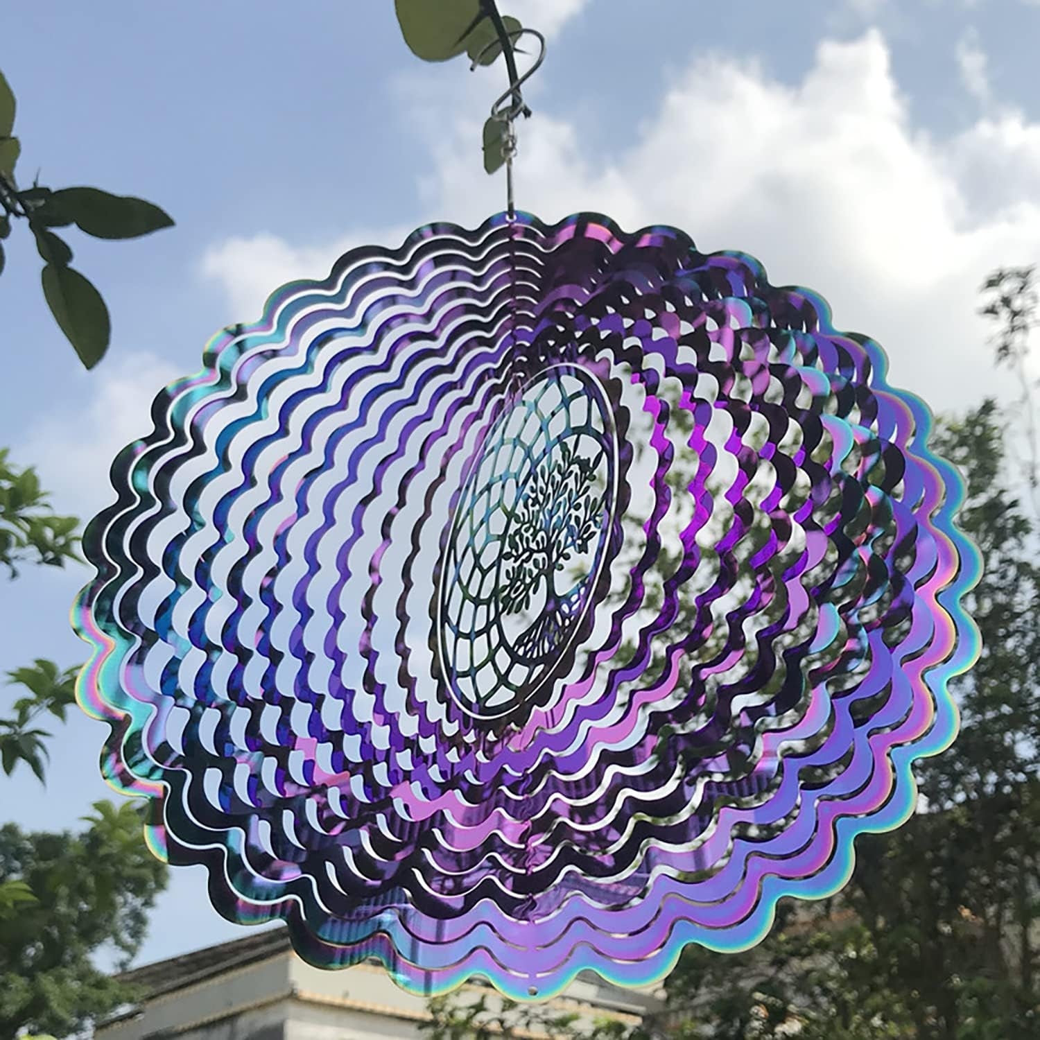 Windspiele für Draußen Edelstahl 3D Spinner 25cm Kinetische Garten Deko