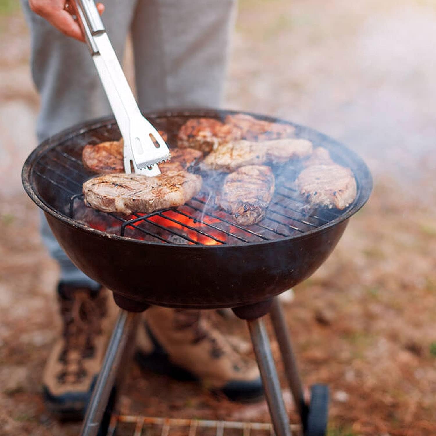 XL Grillbesteck Set 9tlg aus Edelstahl Geburtstagsgeschenk für Männer mit Tasche