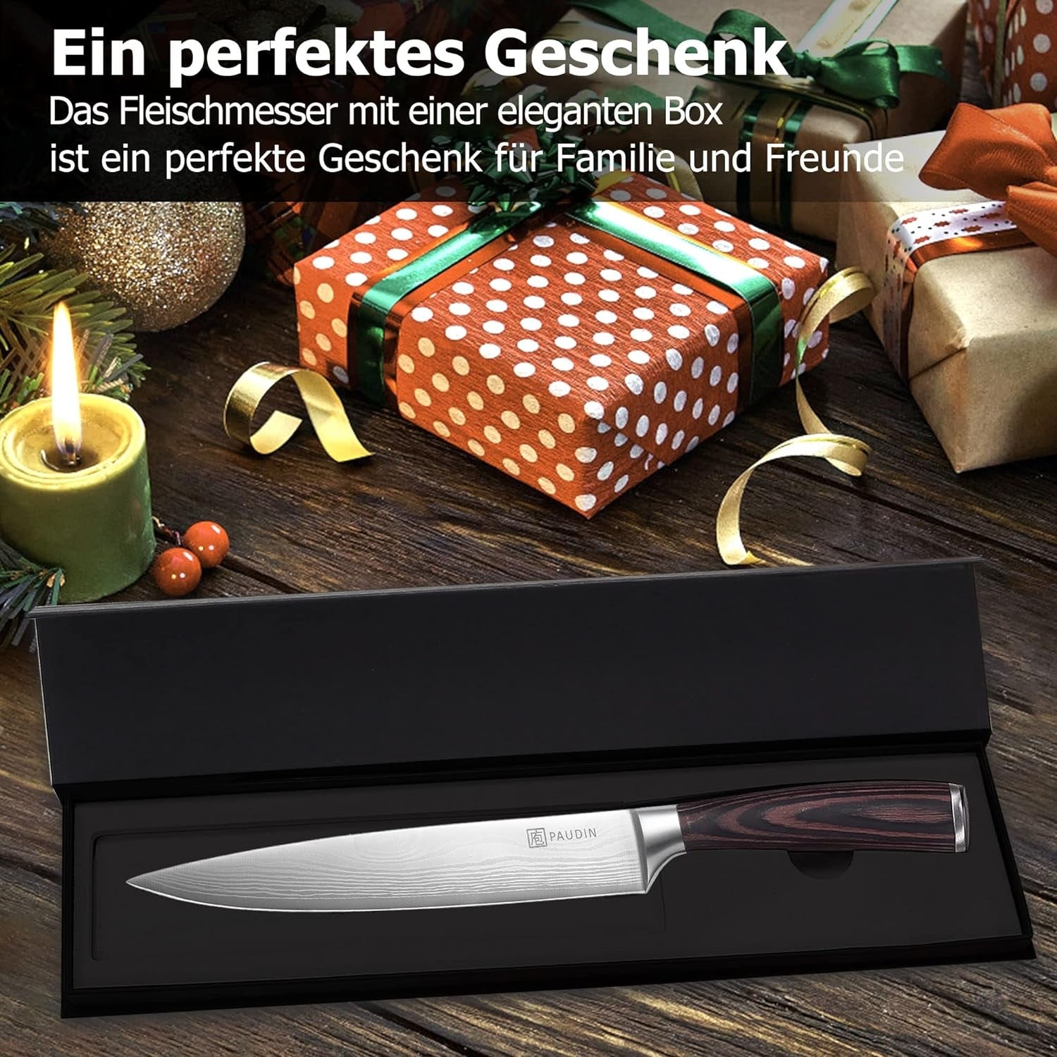 Fleischmesser 20 cm Kochmesser Allzweckmesser Edelstahl Küchenmesser