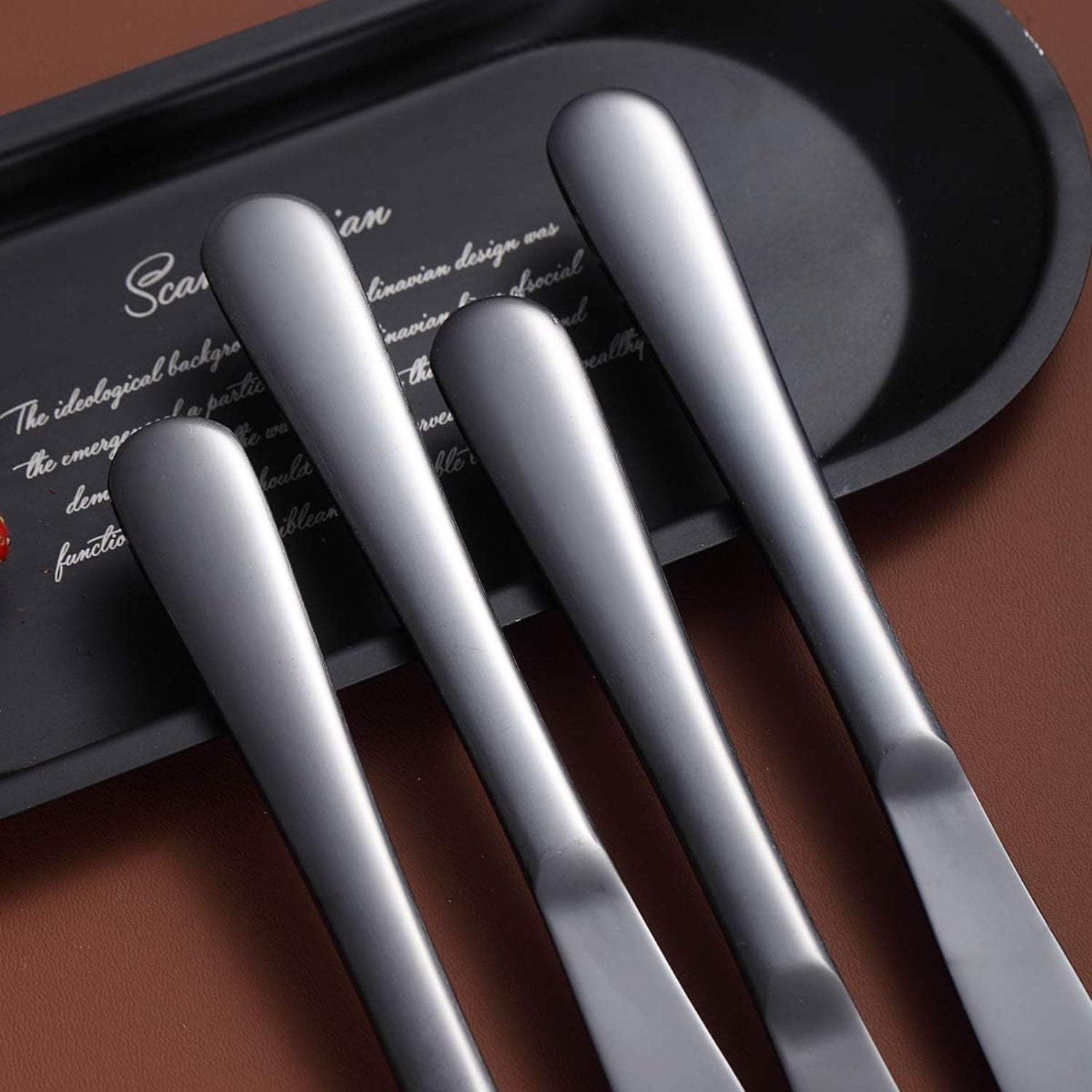 Steakmesserset Schwarz 8 Stück Edelstahl Spülmaschinenfest Besteck