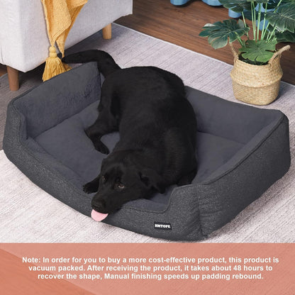 Hochwertiges Hundebett Hundekissen Hundesofa waschbar 110x86x26 cm dunkelgrau