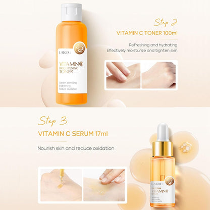 Vitamin C Skin Care Set 5-teilig korean skincare Wellness geschenke für Frauen Anti-Aging Geschenk für Teenager-Mädchen und Frauen