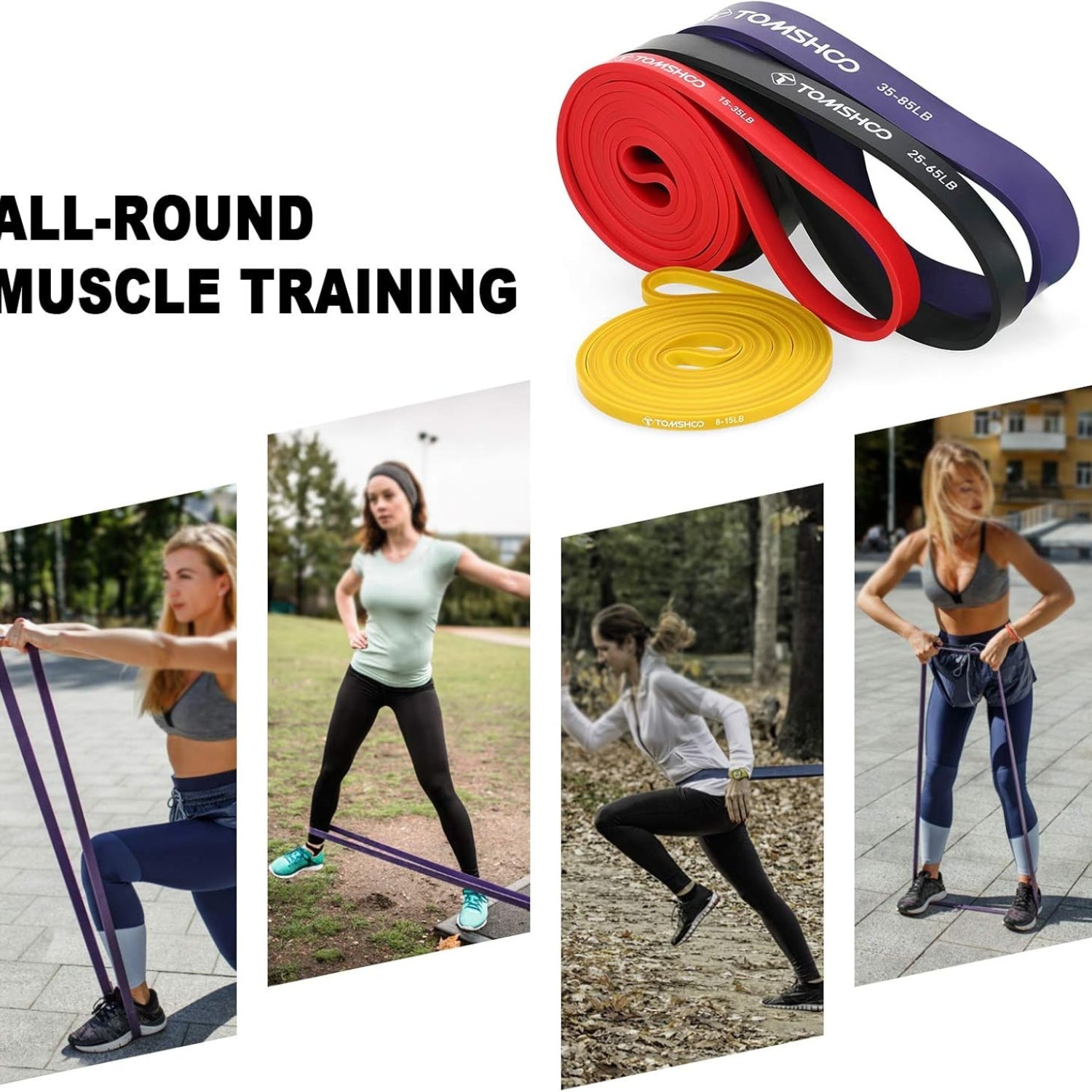 Fitnessbänder Terrabänder Resistance Bands Set 4 Stück für Krafttraining