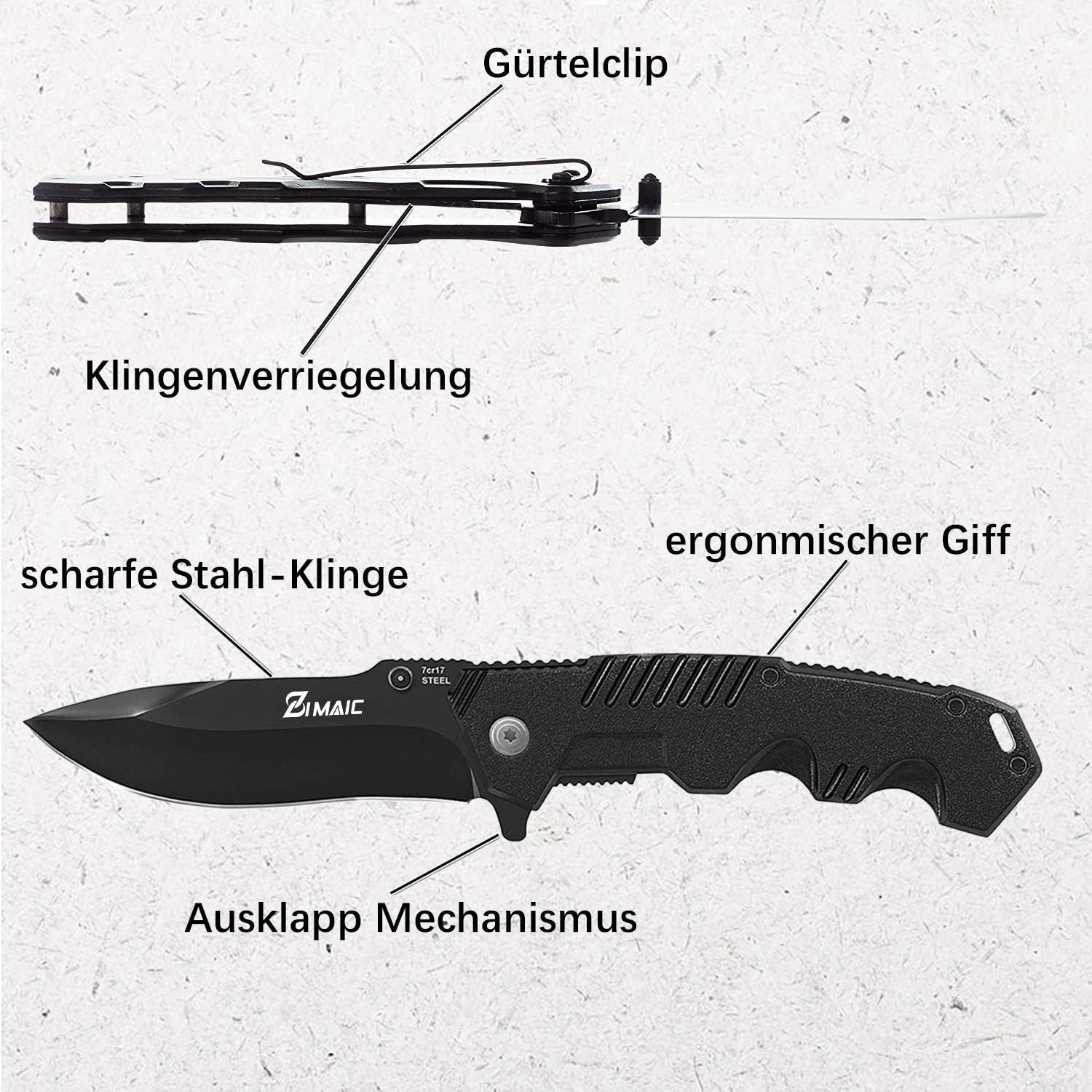 Klappmesser Taschenmesser Einhandmesser Outdoor Survival Messer Aluminiumgehäuse