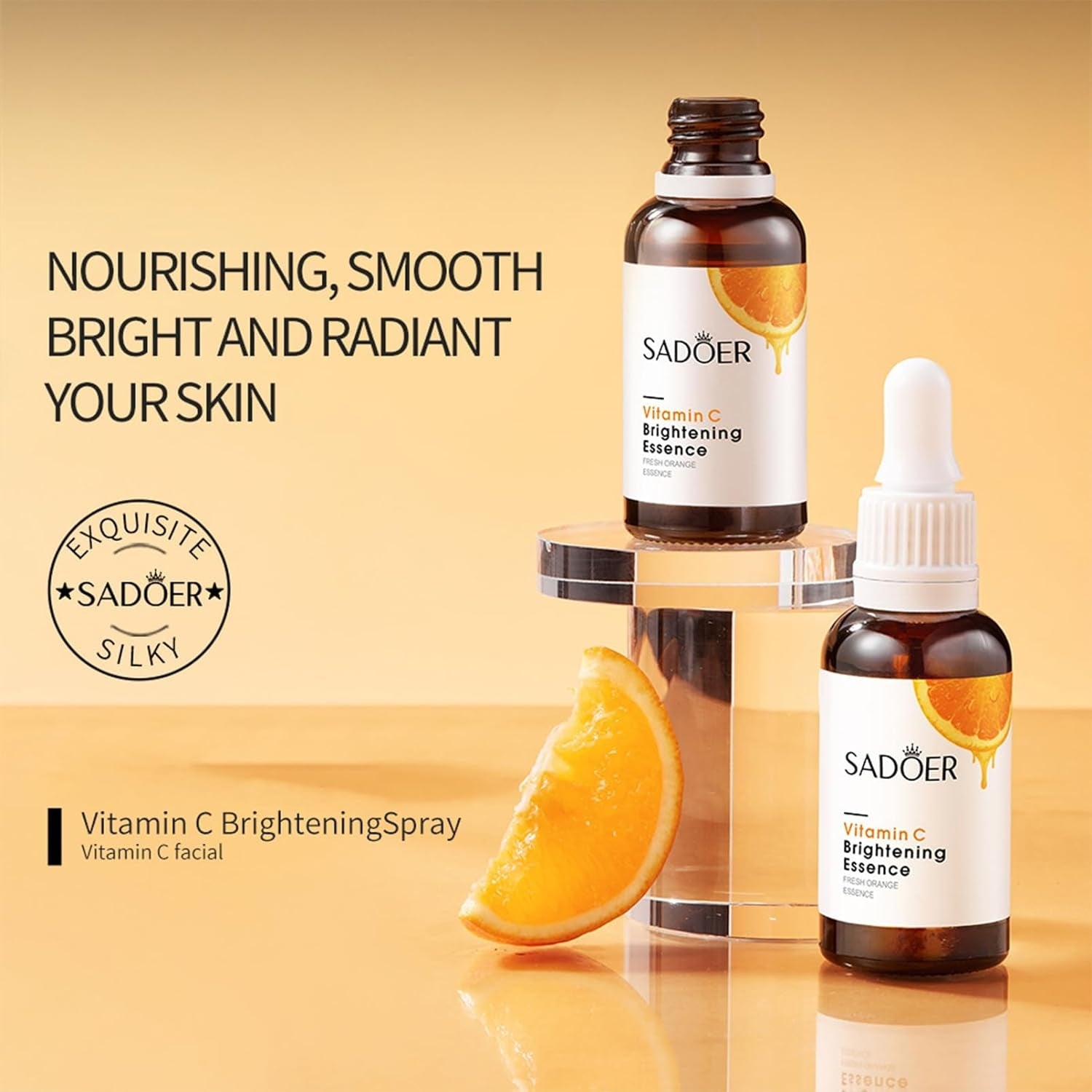 Vitamin C Gesichtspflege Set für strahlende Haut Anti-Aging Hautpflege Set Geschenkset für Frauen für Teenager-Mädchen alle Hauttypen 8-teilig