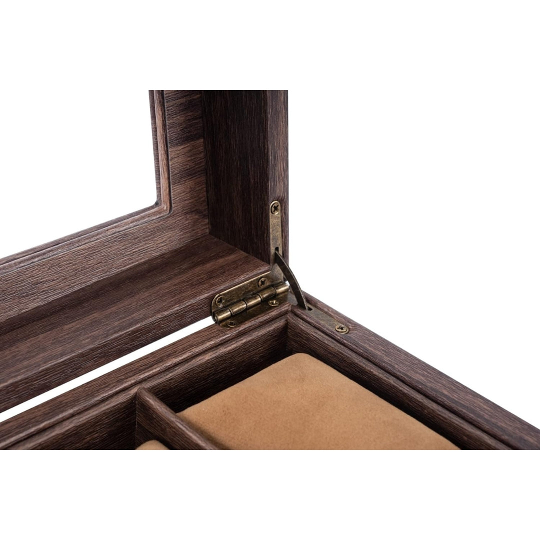 Uhrenaufbewahrungsbox aus PU Leder in Holzmuster Luxus Design für stilvolle Uhrenaufbewahrung Kunstleder Watch Box