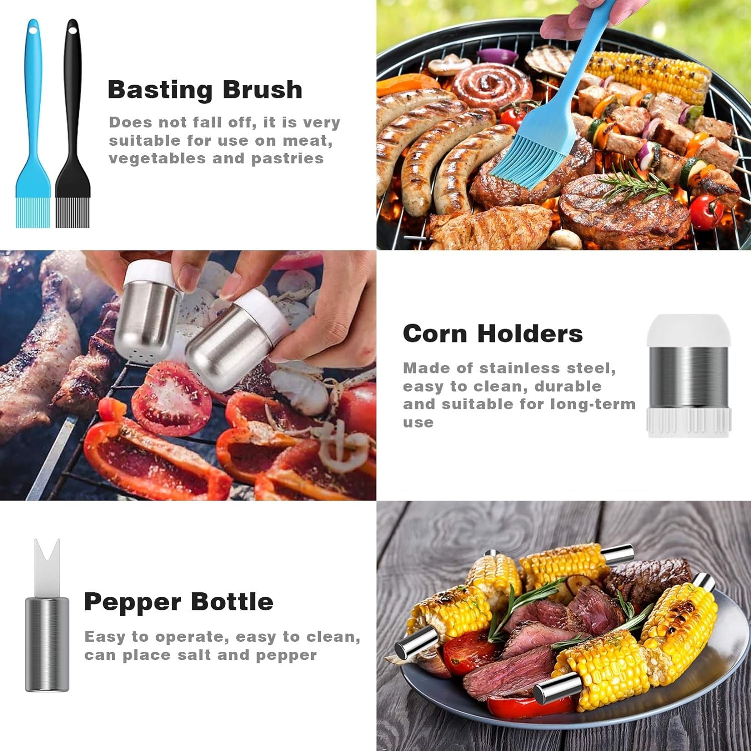 Geschenke für Männer 25er Grillzubehör Set Edelstahl mit Koffer und Grillmatte