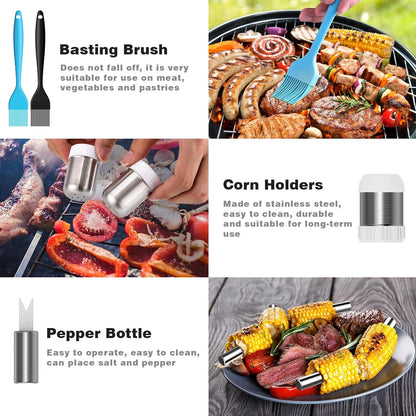 Geschenke für Männer 25er Grillzubehör Set Edelstahl mit Koffer und Grillmatte