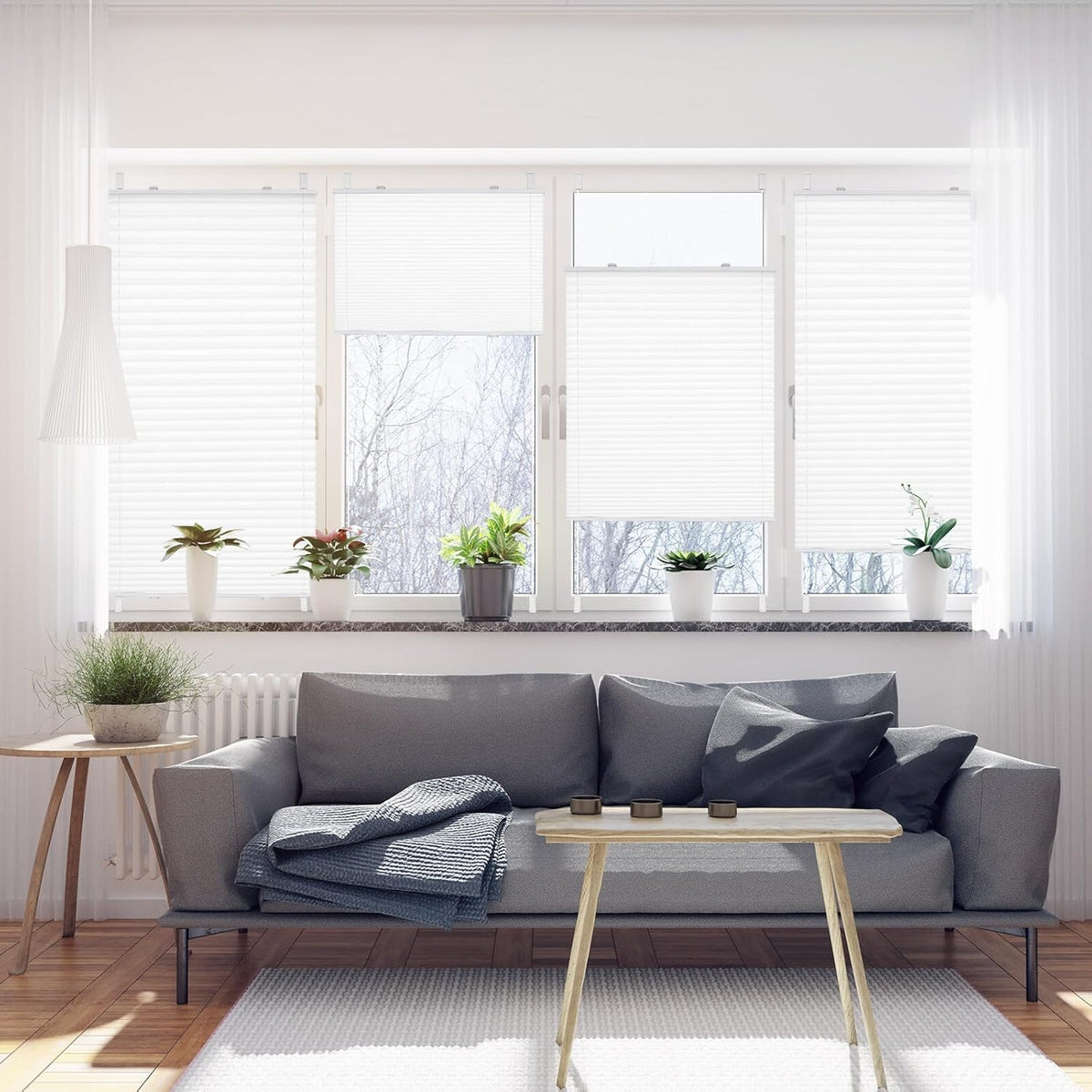 Plissee Klemmfix ohne Bohren 50x80cm Weiß Jalousien Fenster Lichtdurchlässig