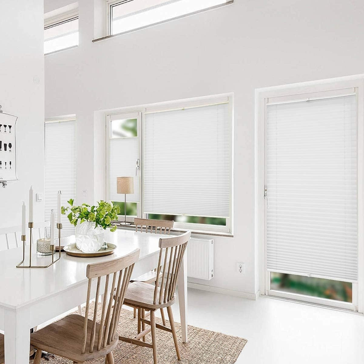 Klemmrollos ohne Bohren 35x130cm Weiß Jalousie Klemmfix Plisseerollo Fenster