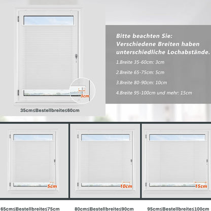 Plissee Klemmfix 40x120cm Weiß Jalousie ohne Bohren Klemmrollos für Fenster