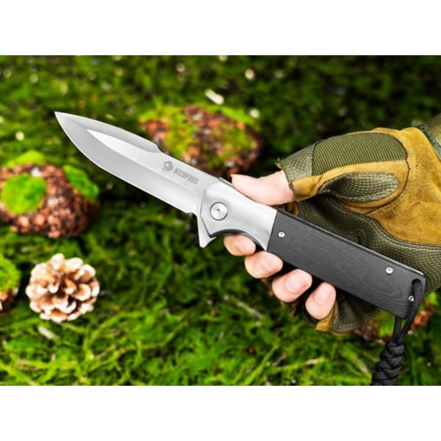 Premium Taschenmesser Klappmesser 23,5cm D2 Stahl Einhandmesser Gürtelclip
