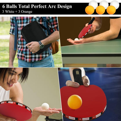 Tischtennisschläger Set mit Tischtennisnetz Tischtennis Set 2 Schläger 6 Bälle