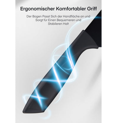 16 TLG Messerblock Schwarz Antihaft Beschichtung Messer Set Acrylhalter