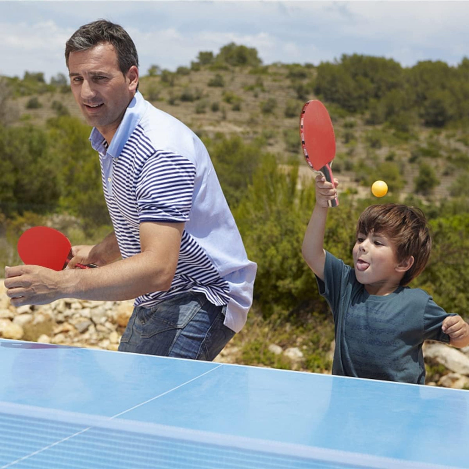 Tischtennisschläger Set Tischtennis Set 4 Schläger 6 Bälle Profi Ping Pong