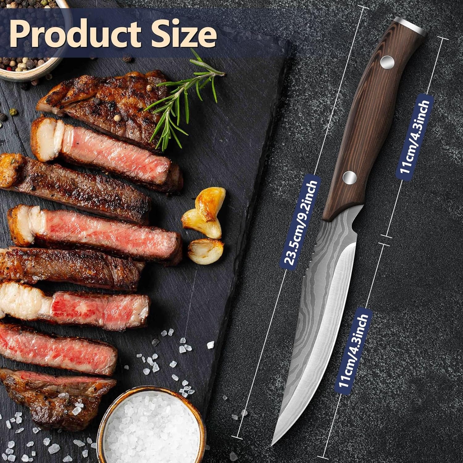 Grillbesteck Steakmesser Set 6-teilig Edelstahl Premium Geschenke für Männer