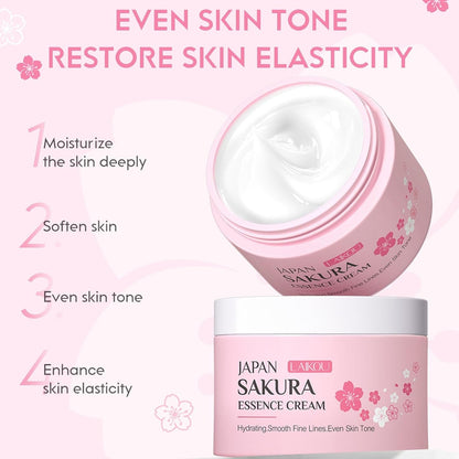 Sakura Geschenke Set für Teenager und Frauen korean skincare Hautpflege Set Gesichtspflege 4-teilig Perfektes Geschenkset für Hautpflege