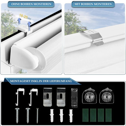 Sonnenschutz Klemmrollo Fensterrollo Zebrarollo weiß 45x150cm Doppelrollo