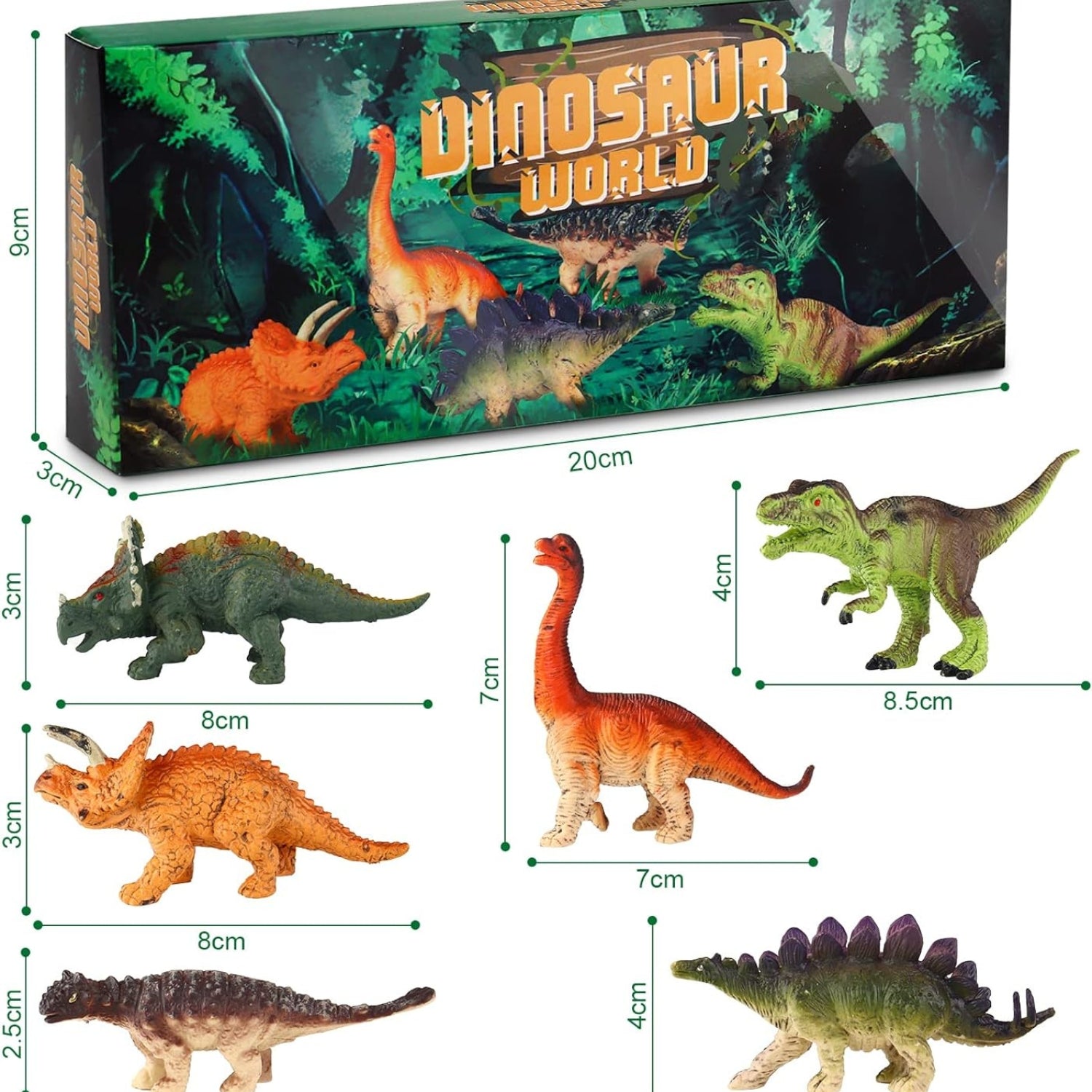 Realistische Mini Dinosaurier Figuren Spielzeugset 6 Stück für Kinder ab 3 Jahren Pädagogisches Lernspielzeug Ideal für Geburtstag Geschenke Sammler