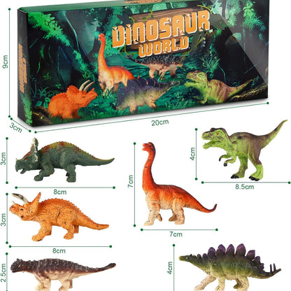 Realistische Mini Dinosaurier Figuren Spielzeugset 6 Stück für Kinder ab 3 Jahren Pädagogisches Lernspielzeug Ideal für Geburtstag Geschenke Sammler