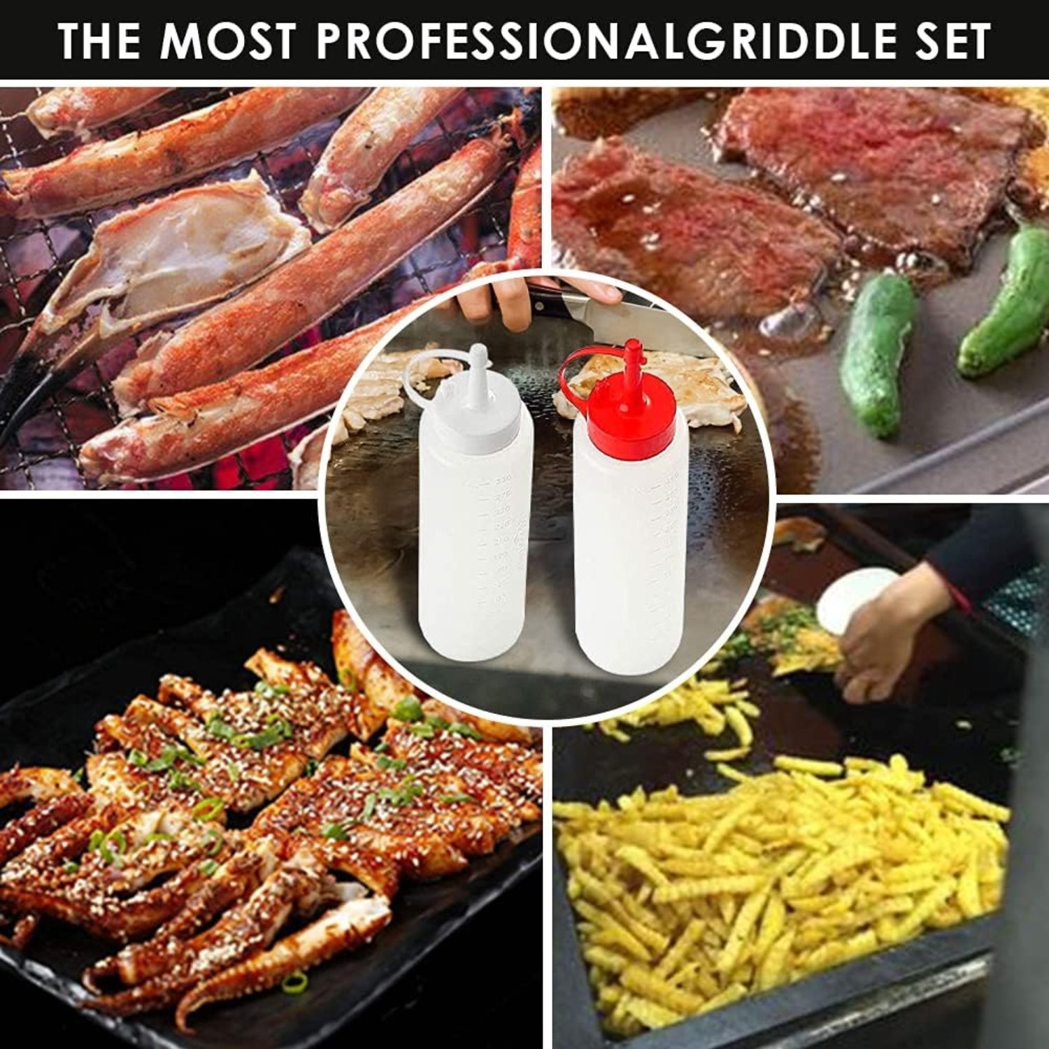 Grill Geschenke Profi BBQ Zubehör Set 20-TLG Grillspachtel Edelstahl Teppanyaki