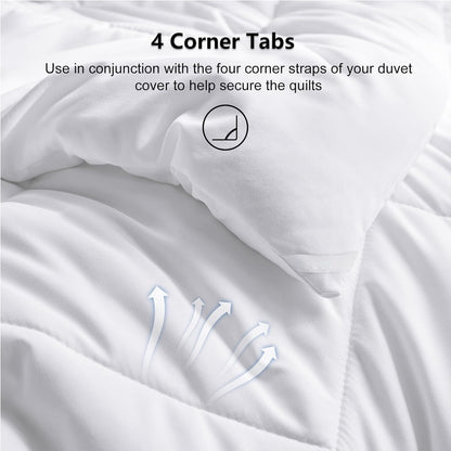 Bettdecke 135x200 4 Jahreszeiten 2 teilig Flauschige Decke Steppdecke Weiss