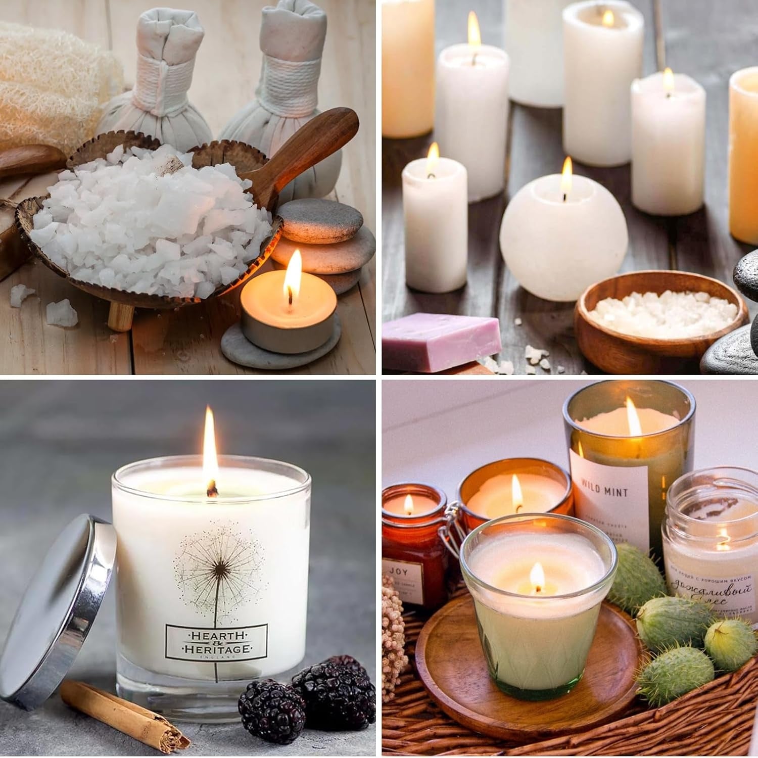 Kerzendochte für Kerzen 10cm 50 Stück mit 60 Aufkleber DIY Candle Set