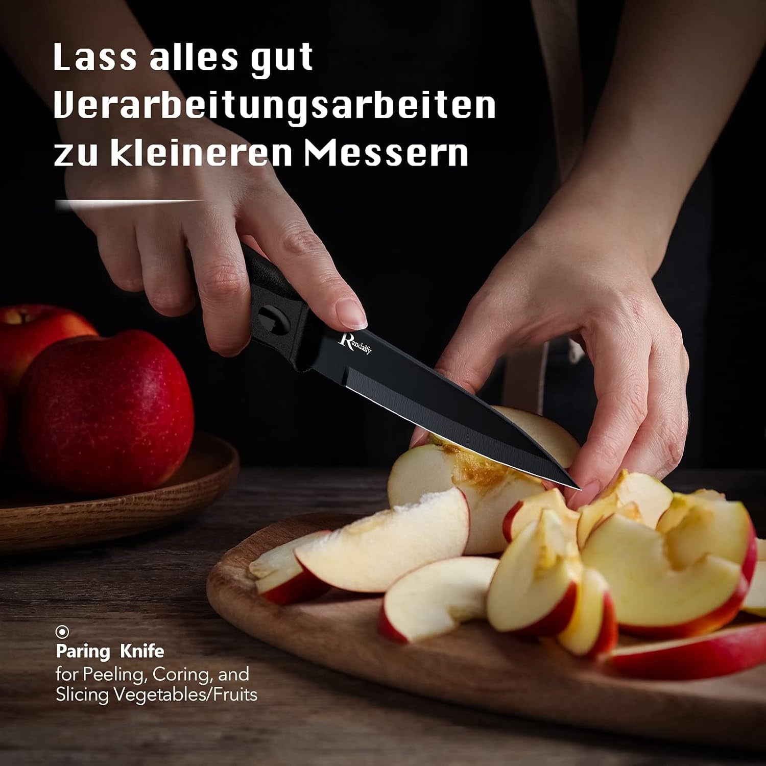 Messerblock mit Messer 7-TLG Kochmesser Set Edelstahl Schere Gemüse Fleisch Obst