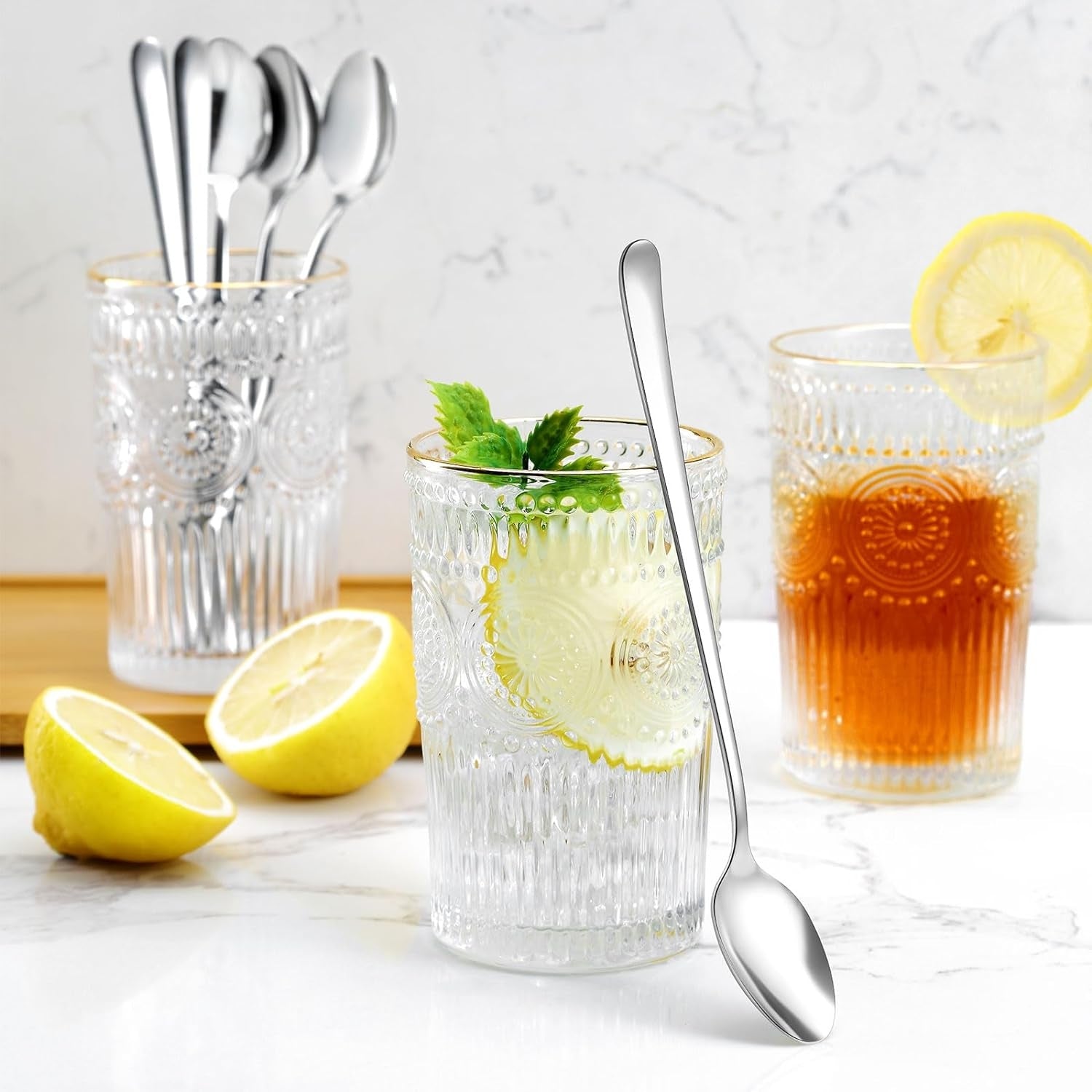 Latte Macchiato Löffel Set 12 Stück Edelstahl Spiegelpoliert spülmaschinenfest