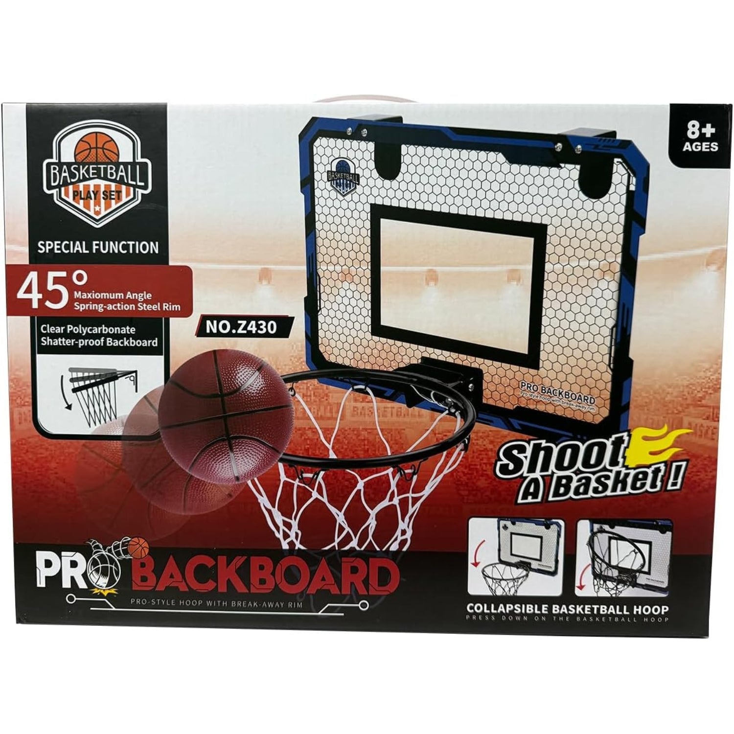 Basketballkorb Kinder Outdoor Mini Basketballkorb Indoor mit 3 Bällen Zubehör