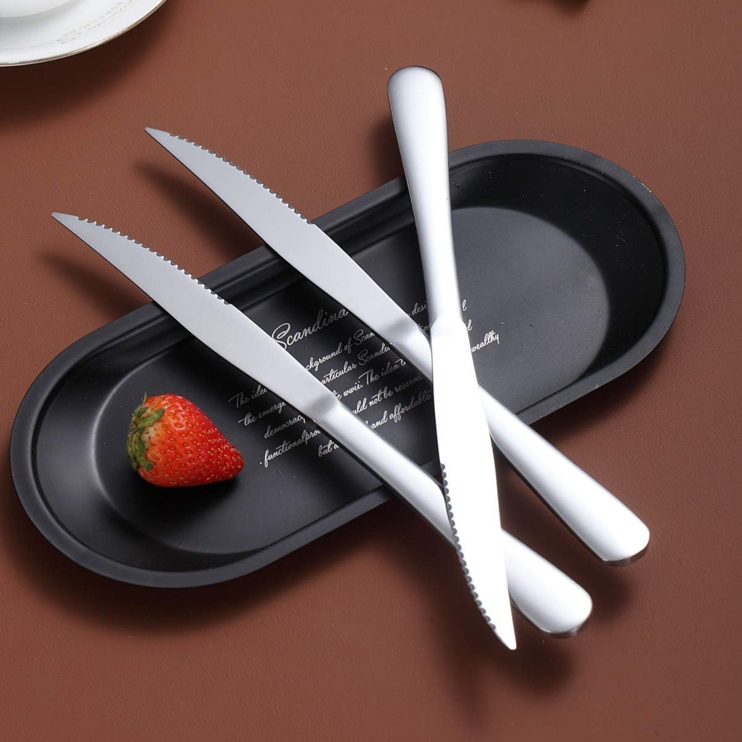 GrillChef Steakmesser Set 8 Stück Edelstahl Tafelmesser Besteck Grill Zubehör