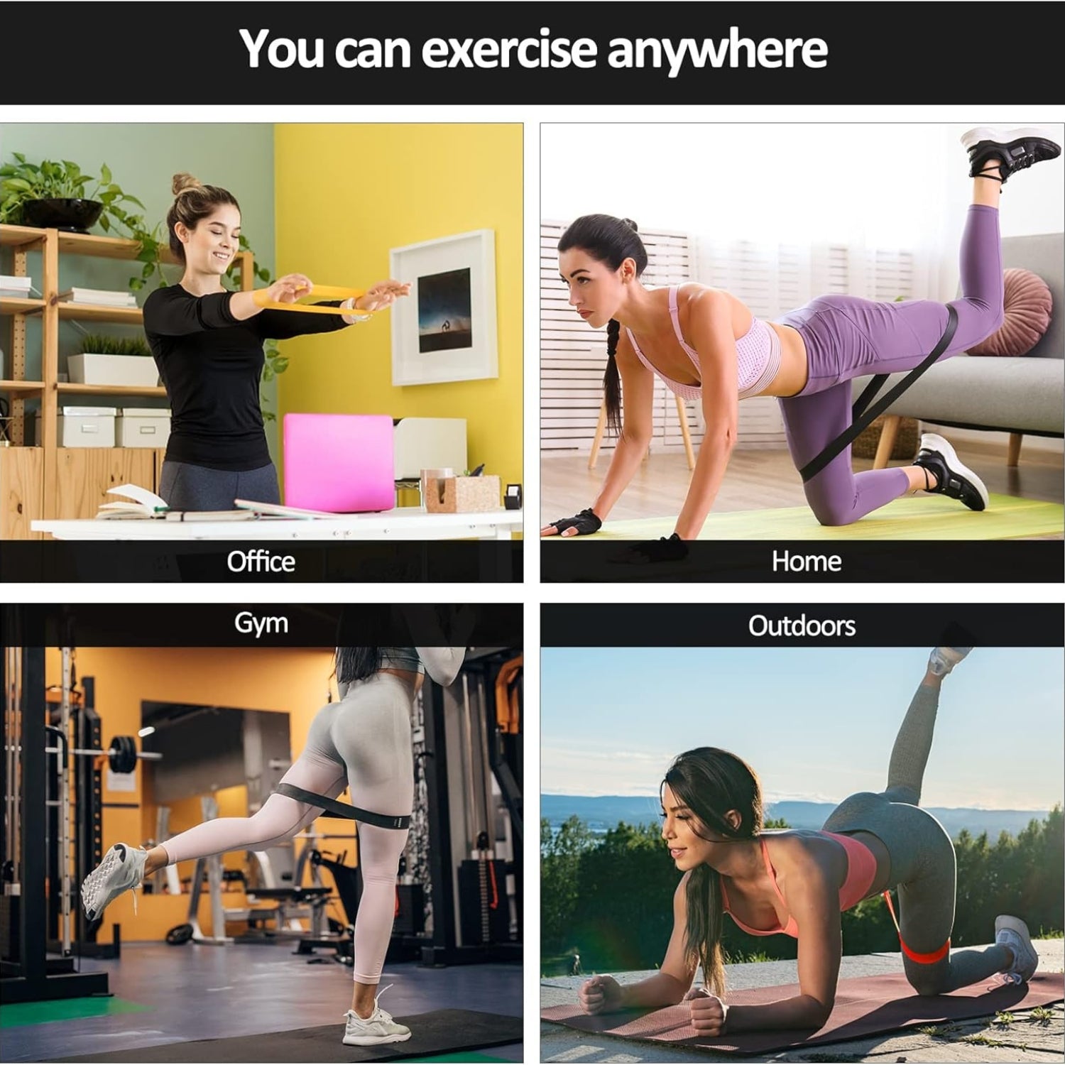 Fitnessbänder Terrabänder Widerstandsband Set 5 Stück für Yoga Stretching