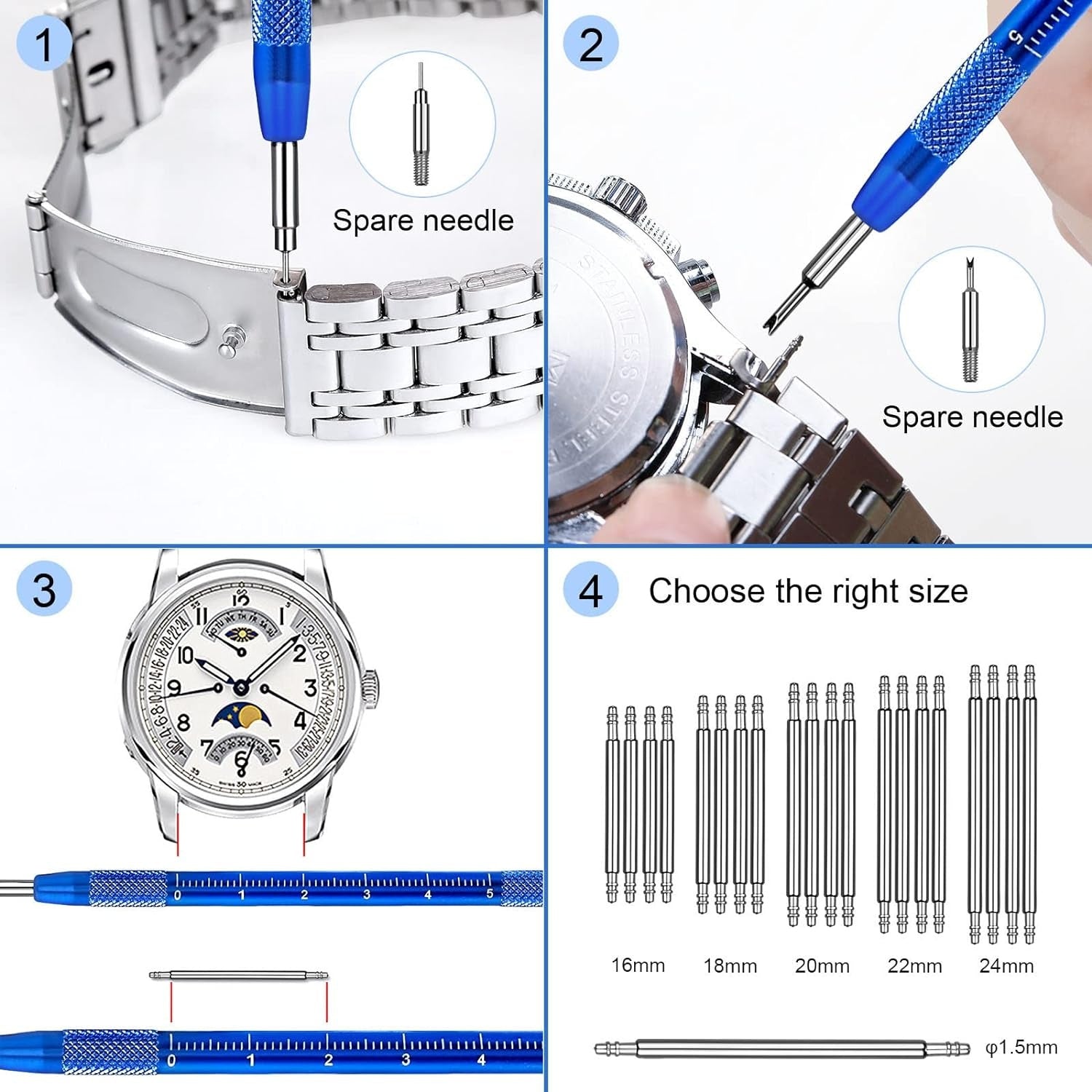 uhrmacher schraubendreher set Uhrmacherwerkzeug Set Uhrenwerkzeug Stiftausdrücker für Uhrarmband mit Uhrenöffner Gehäusebodenöffner Federstegwerkzeug