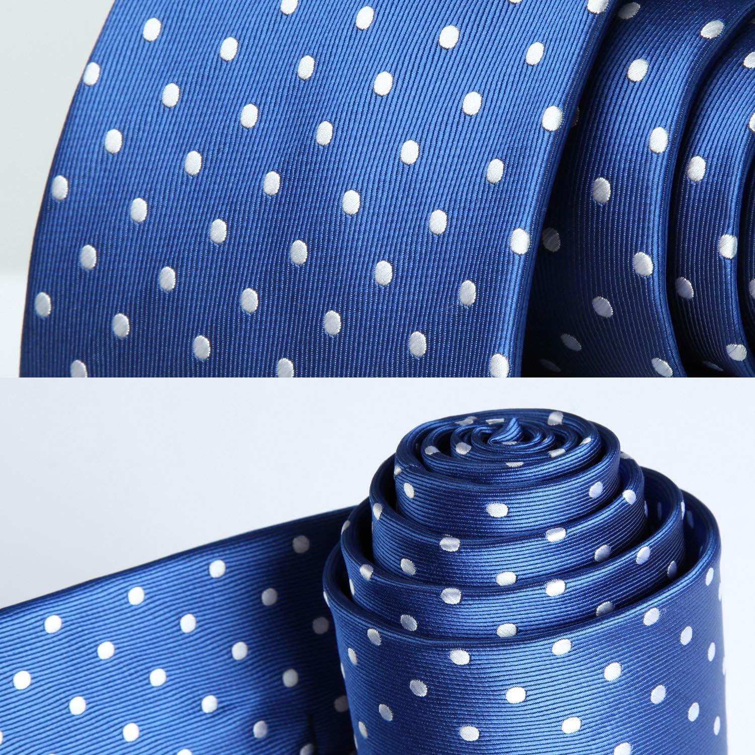 Herren Krawatte Einstecktuch Blau Dot Hochzeit Business Set