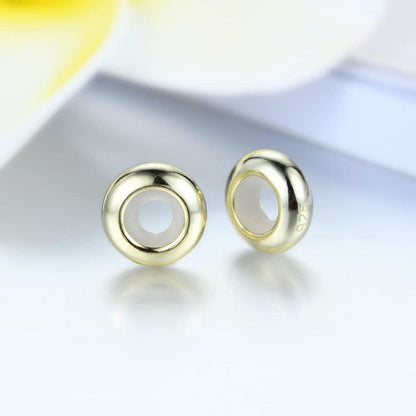 2PCS Silber Spacer Stopper Charm für europäische Armbänder Gummi Gold