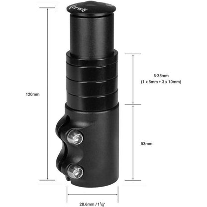 Höhenadapter Vorbau Lenkererhöhung für Fahrrad MTB Mountainbike 28.6mm 120mm