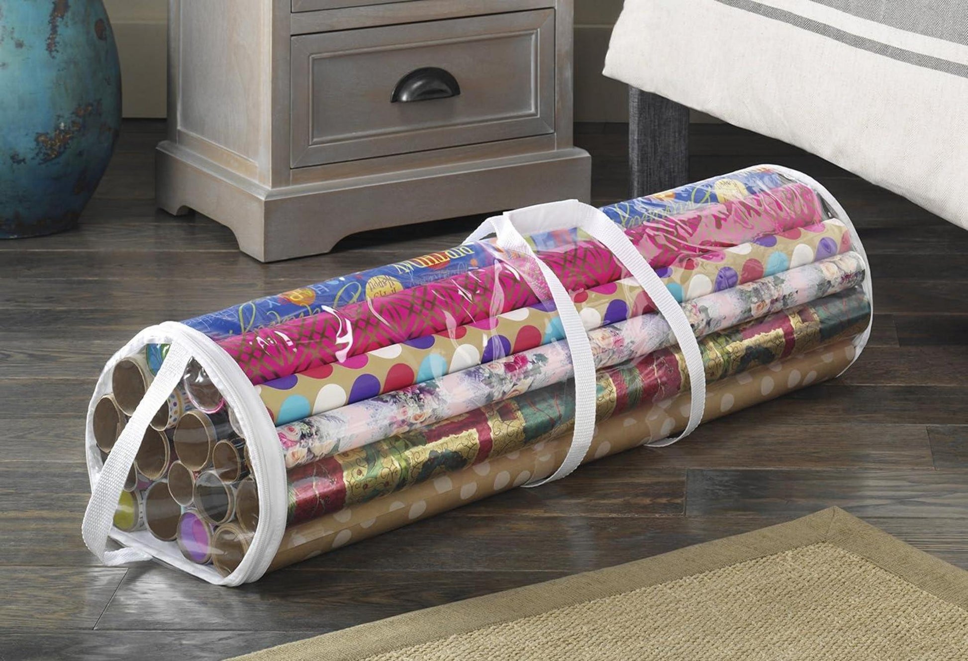 Whitmor Tragbarer Geschenkpapier-Organizer mit Griffen