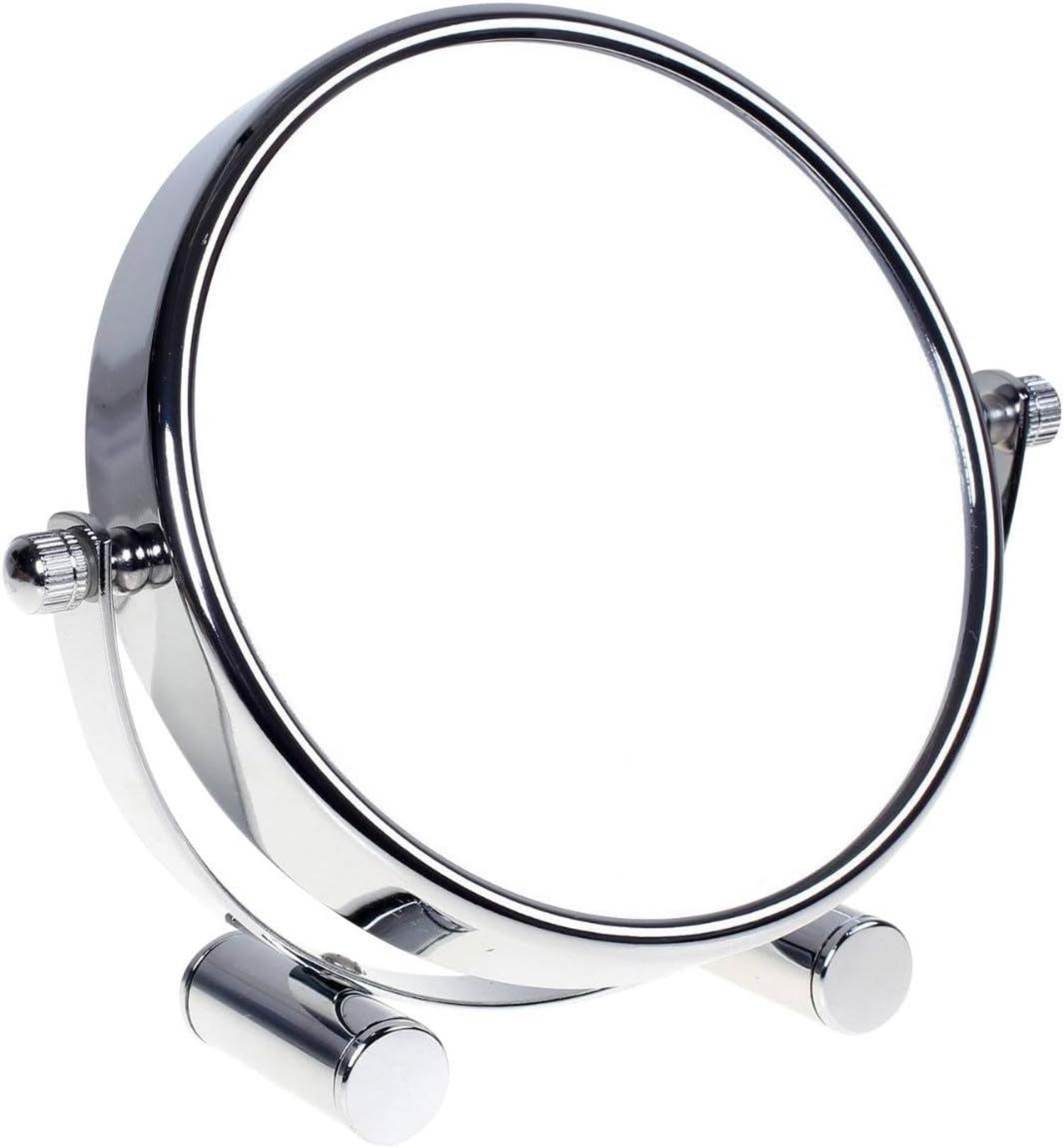 Kosmetik Standspiegel 360° drehbar 5x Vergrößerung Silber